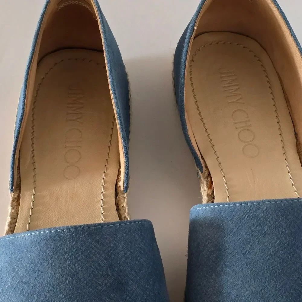 Jimmy Choo Dreya Denim Leather d'Orsay Espadrille Size 41/US11